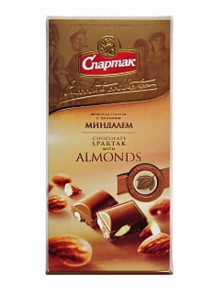 Шоколад Спартак Молочный Целн.Миндаль 90г*21 пенал Спартак Шоколад Спартак Молочный Целн.Миндаль 90г*21 пенал Спартак